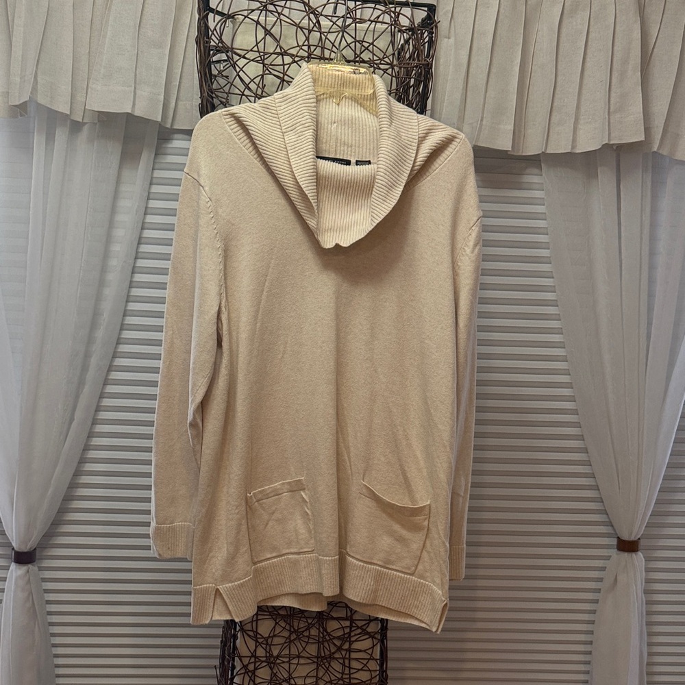 JEANNE PIERRE Cream Cowl Neck Sweater